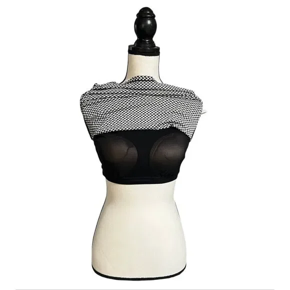 Halara Softlyzero Airy Black Gingham Sleeveless Tank Top Built In Bra Sz XL NWT - Picture 4 of 8